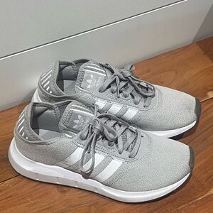 Adidas Light Gray and White Running Shoes